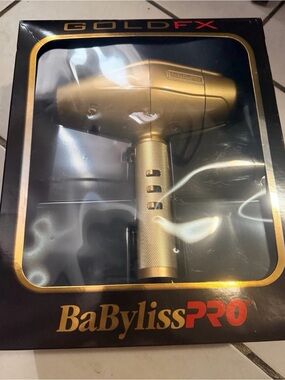 BaByliss GoldFX Metallic Gold Hair Dryer with Textured Handle